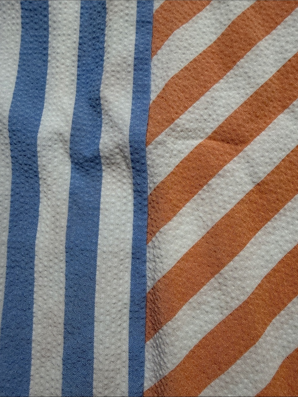 FRNCH Striped Halter Tie Top in Light Blue & Coral - Picture 2 of 3